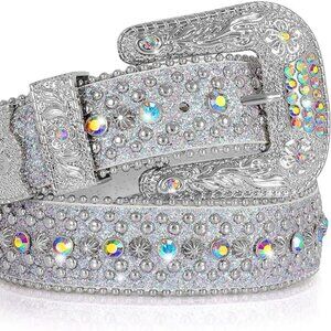 Shine crystal diamond studded luxury strap belt